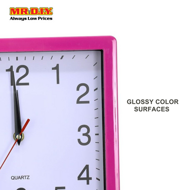(MR.DIY) QUARTZ Analog Simple Wall Clock Glossy Home Decor (24.5cm x 24.5cm)