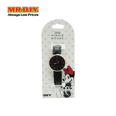 (MR.DIY) Disney Minnie Mouse Black Strap Leather