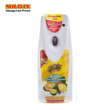 JAPE Automatic Air Freshener Dispenser Set with Air Freshener Citrus Fresh Spray Refill (300ml)
