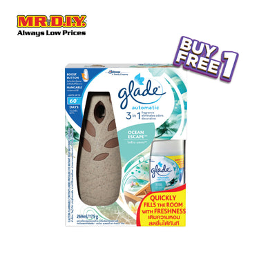 GLADE Automatic 3 in 1 Spray Ocean Escape Starter Kit 175g