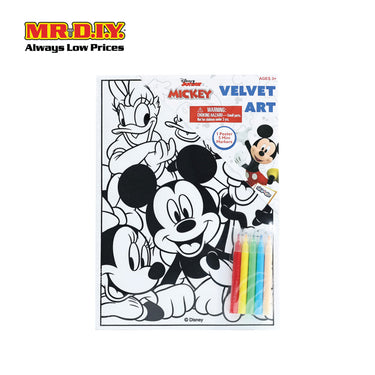 DISNEY Mickey Velvet Art Poster with 5 mini markers