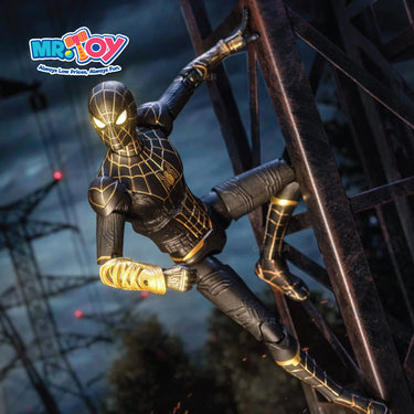 ZD TOYS Marvel Spiderman Black & Gold Suit Action Figure