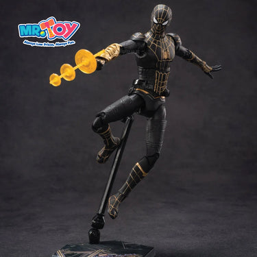 ZD TOYS Marvel Spiderman Black & Gold Suit Action Figure