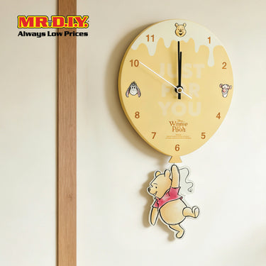 WINNIE THE POOH Reamless Pendulum Pal Ballon Wall Clock