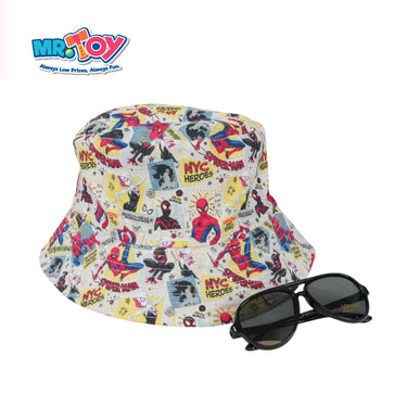 MARVEL Spiderman Sunglasses & Bucket Hat Set Beige