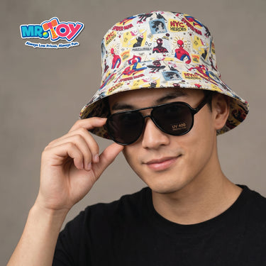 MARVEL Spiderman Sunglasses & Bucket Hat Set Beige