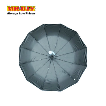 (MR.DIY) 12 Ribs Automatic Folding Large Umbrella - Black - Color Series