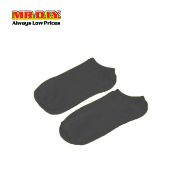 (MR.DIY) Unisex Adult Invisible Low Cut Cotton Socks - Black - Color Series