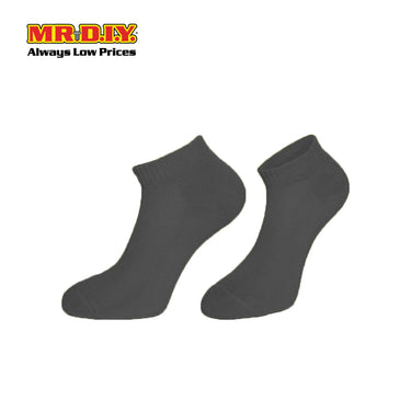 (MR.DIY) Unisex Adult Invisible Low Cut Cotton Socks - Black - Color Series