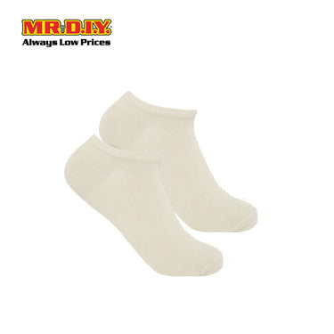 (MR.DIY) Unisex Adult Invisible Low Cut Cotton Socks - Off White - Color Series