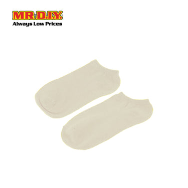 (MR.DIY) Unisex Adult Invisible Low Cut Cotton Socks - Off White - Color Series