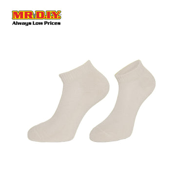 (MR.DIY) Unisex Adult Invisible Low Cut Cotton Socks - Off White - Color Series