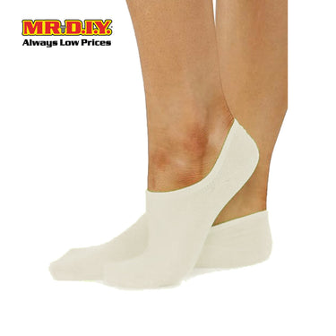 (MR.DIY) Unisex Adult Invisible Low Cut Cotton Socks - Off White - Color Series