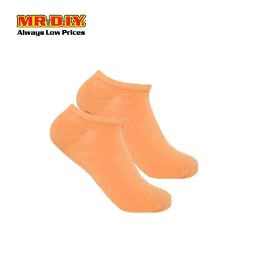 (MR.DIY) Unisex Adult Invisible Low Cut Cotton Socks - Orange - Color Series