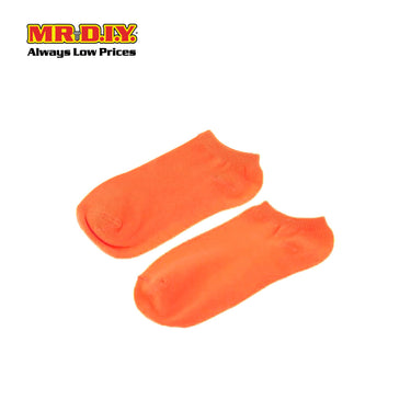 (MR.DIY) Unisex Adult Invisible Low Cut Cotton Socks - Orange - Color Series