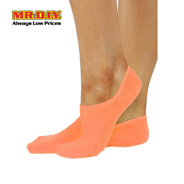 (MR.DIY) Unisex Adult Invisible Low Cut Cotton Socks - Orange - Color Series