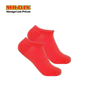 (MR.DIY) Unisex Adult Invisible Low Cut Cotton Socks - Red - Color Series