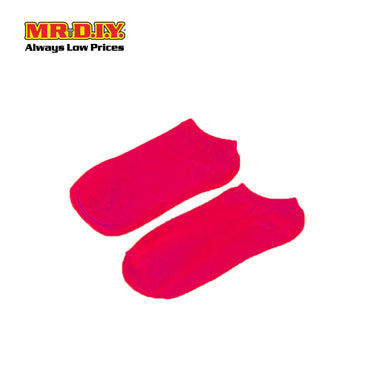 (MR.DIY) Unisex Adult Invisible Low Cut Cotton Socks - Red - Color Series