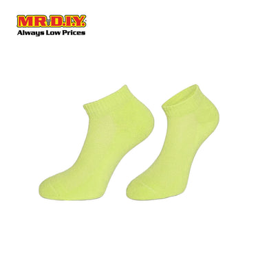 (MR.DIY) Unisex Adult Invisible Low Cut Cotton Socks - Light Green - Color Series