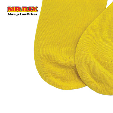 (MR.DIY) Unisex Adult Ankle Casual Cotton Socks - Yellow - Color Series