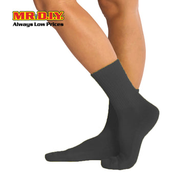 (MR.DIY) Unisex Adult Mid-Calf Casual Cotton Socks - Black - Color Series