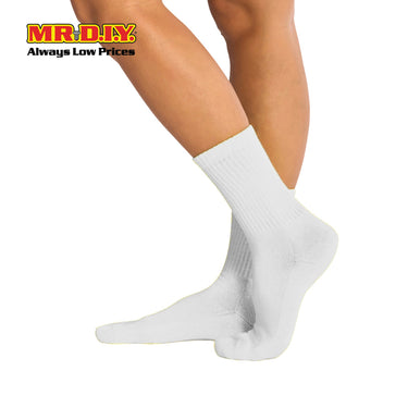 (MR.DIY) Unisex Adult Mid-Calf Casual Cotton Socks - Off White - Color Series