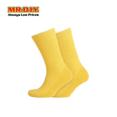 (MR.DIY) Unisex Adult Mid-Calf Casual Cotton Socks - Yellow - Color Series