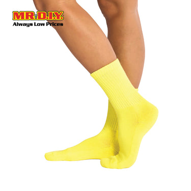 (MR.DIY) Unisex Adult Mid-Calf Casual Cotton Socks - Yellow - Color Series