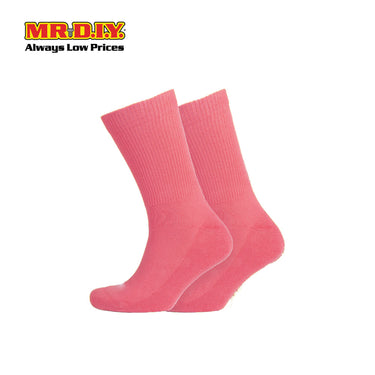 (MR.DIY) Unisex Adult Mid-Calf Casual Cotton Socks - Light Pink - Color Series