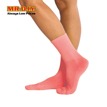 (MR.DIY) Unisex Adult Mid-Calf Casual Cotton Socks - Light Pink - Color Series