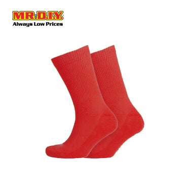 (MR.DIY) Unisex Adult Mid-Calf Casual Cotton Socks - Red - Color Series