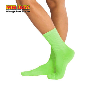 (MR.DIY) Unisex Adult Mid-Calf Casual Cotton Socks - Light Green - Color Series