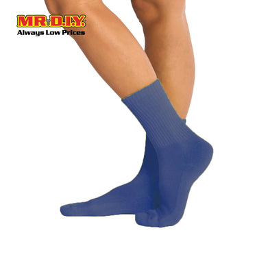 (MR.DIY) Unisex Adult Mid-Calf Casual Cotton Socks - Blue - Color Series