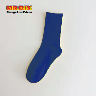 (MR.DIY) Unisex Adult Mid-Calf Casual Cotton Socks - Blue - Color Series