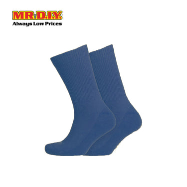 (MR.DIY) Unisex Adult Mid-Calf Casual Cotton Socks - Blue - Color Series