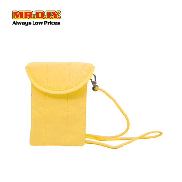 (MR.DIY) Polyester Pochette Sling Bag with tie adjustable shoulder strap ( L19cm x W12.5cm x H5cm) - Yellow - Color Series