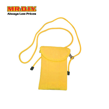 (MR.DIY) Polyester Pochette Sling Bag with tie adjustable shoulder strap ( L19cm x W12.5cm x H5cm) - Yellow - Color Series