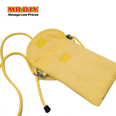 (MR.DIY) Polyester Pochette Sling Bag with tie adjustable shoulder strap ( L19cm x W12.5cm x H5cm) - Yellow - Color Series