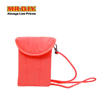 (MR.DIY) Polyester Pochette Sling Bag with tie adjustable shoulder strap ( L19cm x W12.5cm x H5cm) - Red - Color Series
