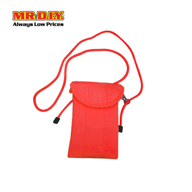 (MR.DIY) Polyester Pochette Sling Bag with tie adjustable shoulder strap ( L19cm x W12.5cm x H5cm) - Red - Color Series
