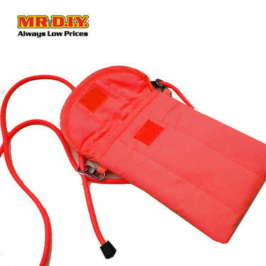 (MR.DIY) Polyester Pochette Sling Bag with tie adjustable shoulder strap ( L19cm x W12.5cm x H5cm) - Red - Color Series