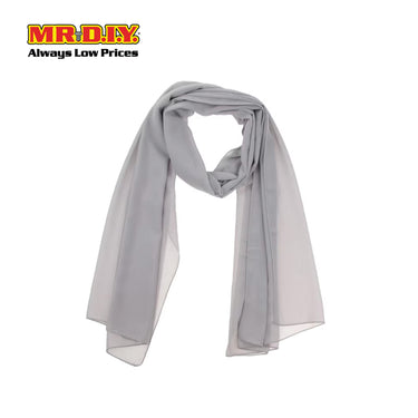 (MR. DIY) Basic Chiffon Scarf (45inch) - Grey - Color Series