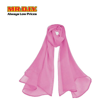 (MR. DIY) Basic Chiffon Scarf (45inch) - Pink - Color Series