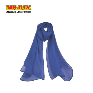 (MR. DIY) Basic Chiffon Scarf (45inch) - Blue - Color Series