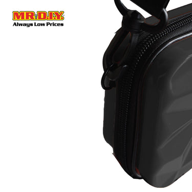 (MR.DIY) Geometric Hardcase Shoulder Bag with Strap - BLACK - Color Series