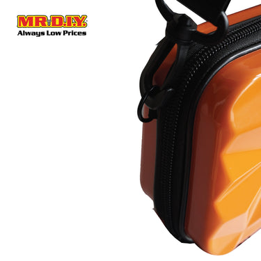 (MR.DIY) Geometric Hardcase Shoulder Bag with Strap - ORANGE - Color Series