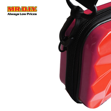 (MR.DIY) Geometric Hardcase Shoulder Bag with Strap - RED - Color Series