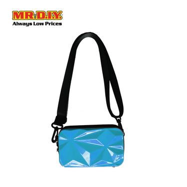 (MR.DIY) Geometric Hardcase Shoulder Bag with Strap - LIGHT BLUE - Color Series