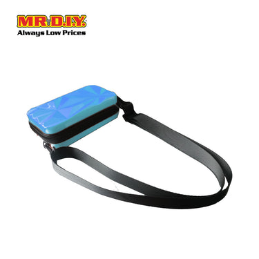 (MR.DIY) Geometric Hardcase Shoulder Bag with Strap - LIGHT BLUE - Color Series