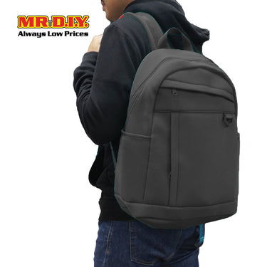 (MR.DIY) Plain Casual Shoulder Backpack  - BLACK - Color Series